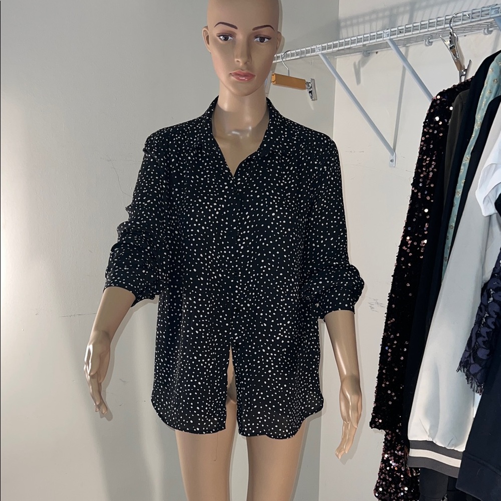 H&M Black and White Polka Dot Blouse